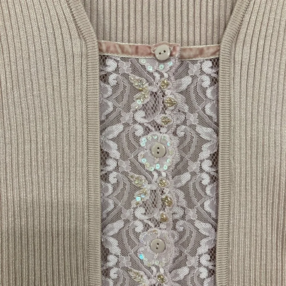 New Lane Bryant size 22/24 Pink Mauve‎ Lace Hook Closure Rib Knit Cardigan